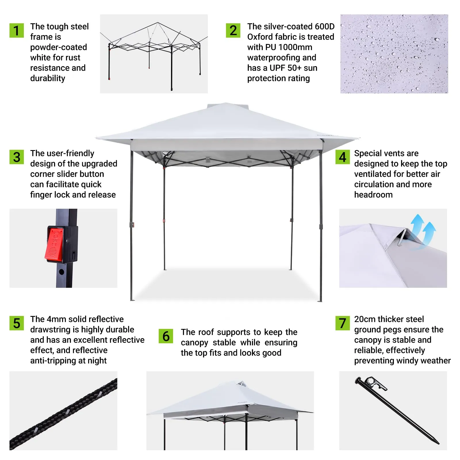FUNDANGO 10x10ft Pop Up Outdoor Canopy Tent Sun Shelter Tent