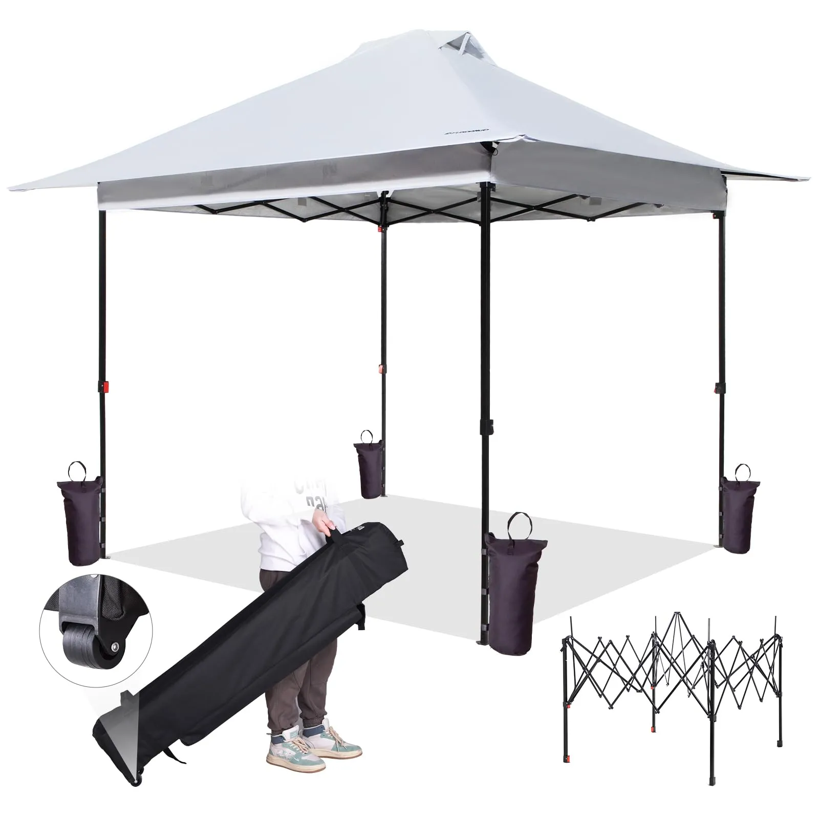 FUNDANGO 10x10ft Pop Up Outdoor Canopy Tent Sun Shelter Tent