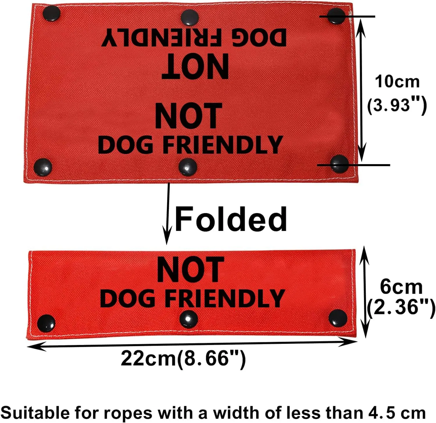 Funny Dog Leash Sleeve Not Dog Friendly Dog Leash Wrap Wrap Alert Hanging ID Patch Tag Pet Birthday Gift (Dog Friendly-BK Sleeve)