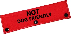 Funny Dog Leash Sleeve Not Dog Friendly Dog Leash Wrap Wrap Alert Hanging ID Patch Tag Pet Birthday Gift (Dog Friendly-BK Sleeve)
