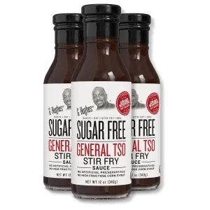 G Hughes Sugar Free, General Tso Sauce - Stir Fry Sauce, Gluten Free, No High Fructose, No Artificial Preservatives - 12 Oz (3-Pack)