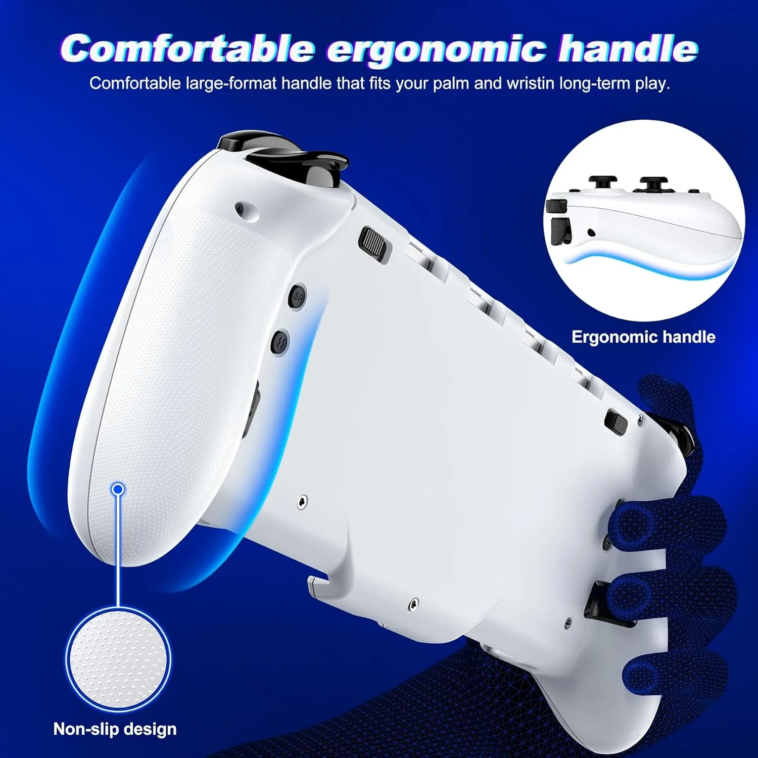 Gammeefy Switch Joypad Controller for Nintendo Switch/OLED, One-Piece Ergonomic Switch Controller With 9 Lights Color, Wireless Switch Remote for Those Who Prefer Handheld Mode