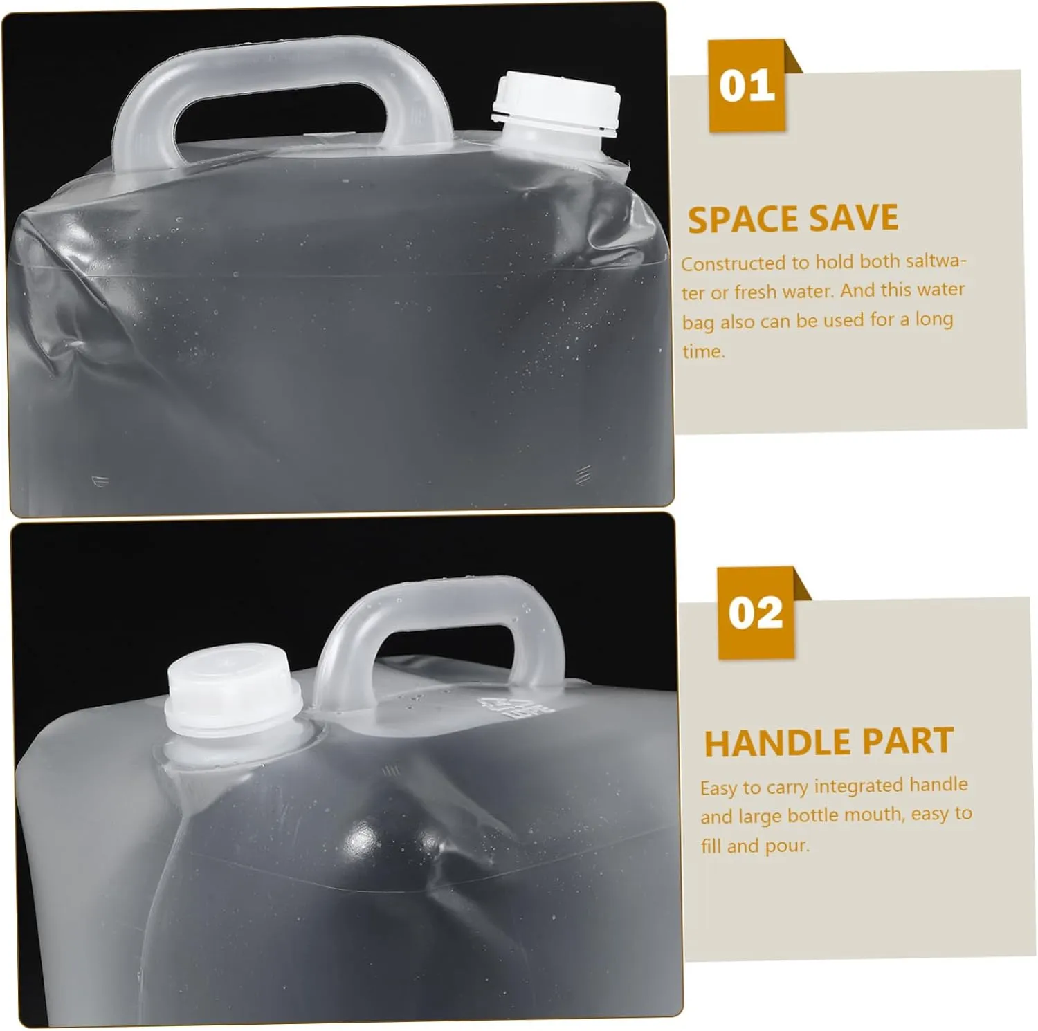 GANAZONO 2pcs Folding Water Bag Kettle Tap Water Machine Bottle Portable Air Hiking Water Bag Collapsible Water Bag Bowl Carrier Dispenser Travel Kettle Lightweight Water Canteen Pe Plastic