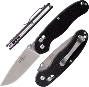 GANZO Firebird FB727S-BK Folding Pocket Knife 440C Stainless Steel Blade G10 Handle with Clip Hunting Fishing Outdoor EDC Knife (Black)