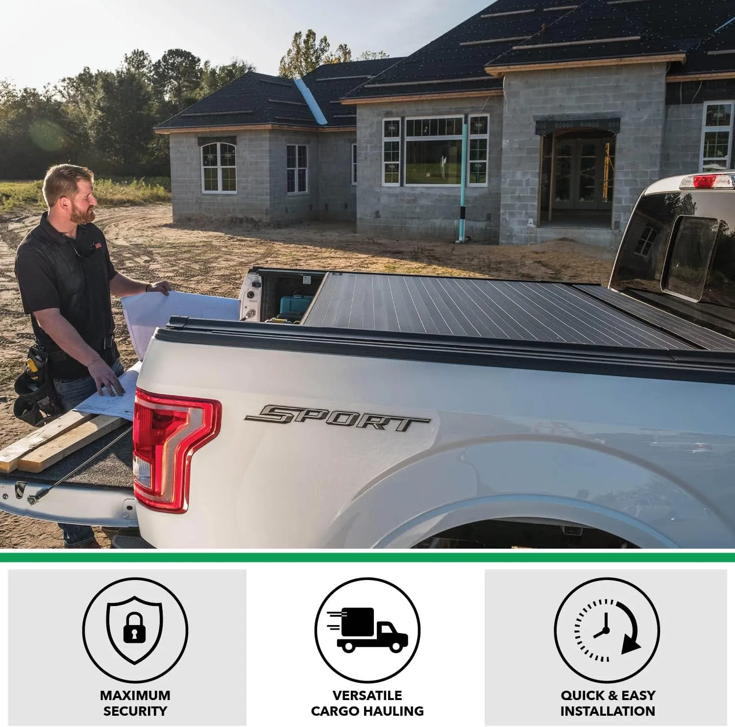 Gator Recoil Retractable Truck Bed Tonneau Cover | G30481 | Fits 2019 - 2025 Chevy/GMC Silverado/Sierra 1500, works w/ MultiPro/Flex tailgate (Will not fit Carbon Pro Bed) 5' 10" Bed (70")