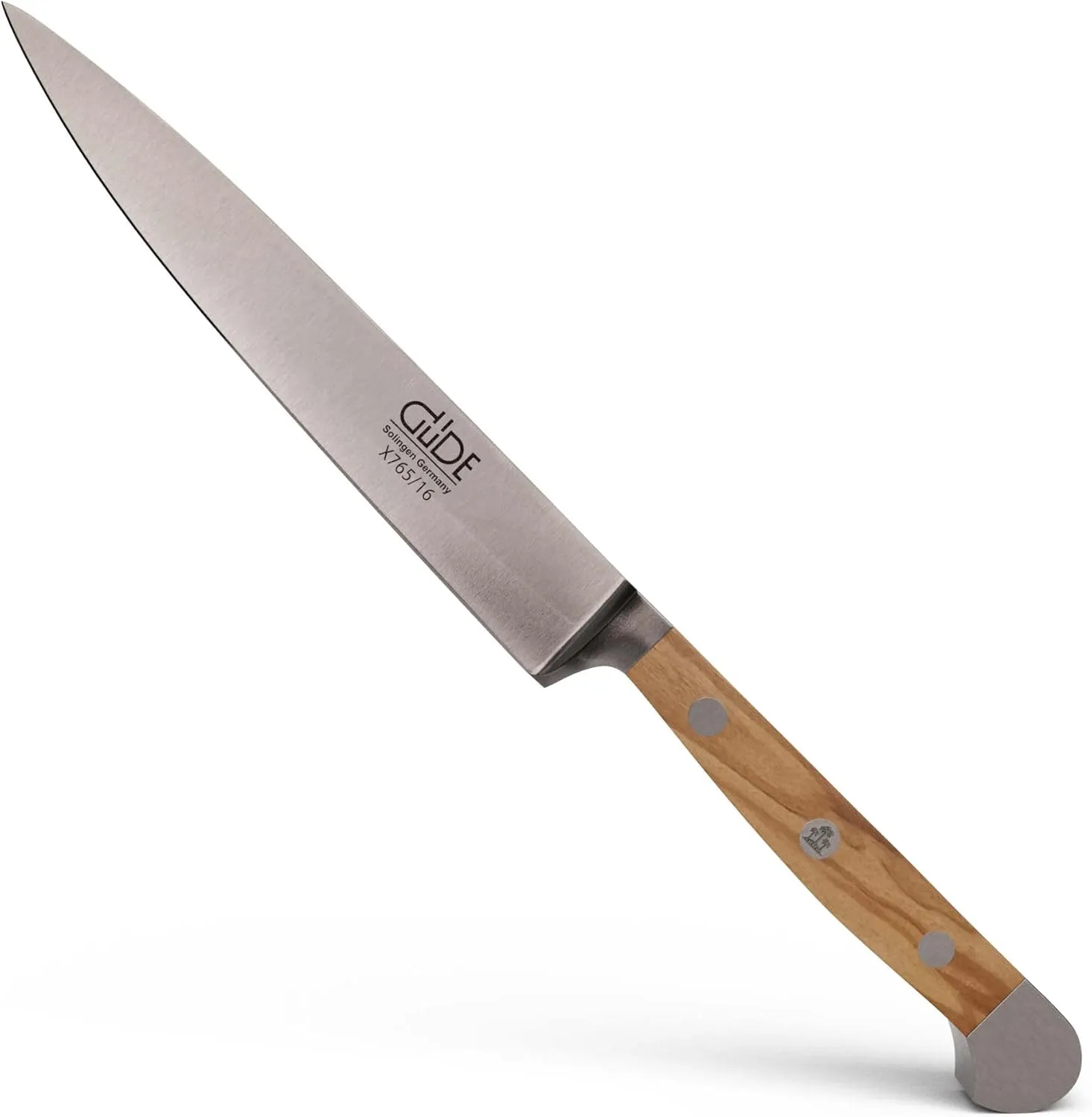 Güde Alpha Olive Series Hand Forged Hand Sharpened Stainless Steel Olive-Wood Handle Slicing Knife, 6-Inch
