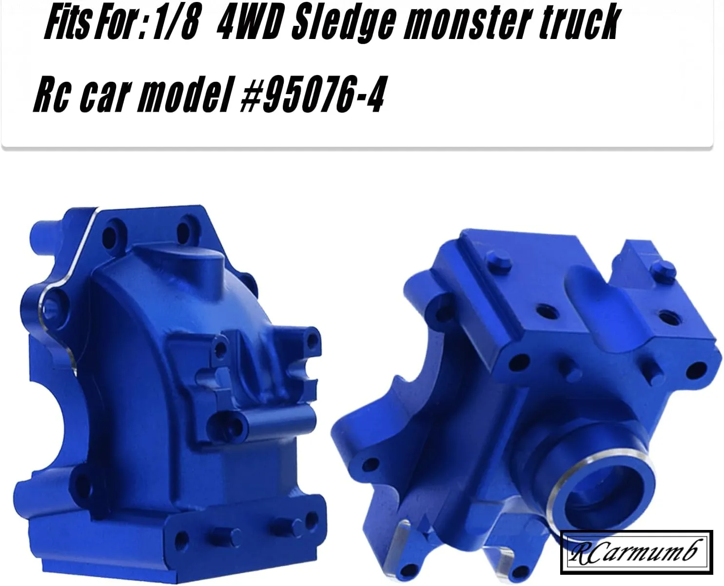 Gear Box Upgrades Part for 1/8 Sledge 4WD,Aluminum Front Rear Universal Gear Box Housing, RC Gearbox Hops up for Sledge Monster Truck RC Car #95076-4,Replace #9529, Navy Blue（1 Set
