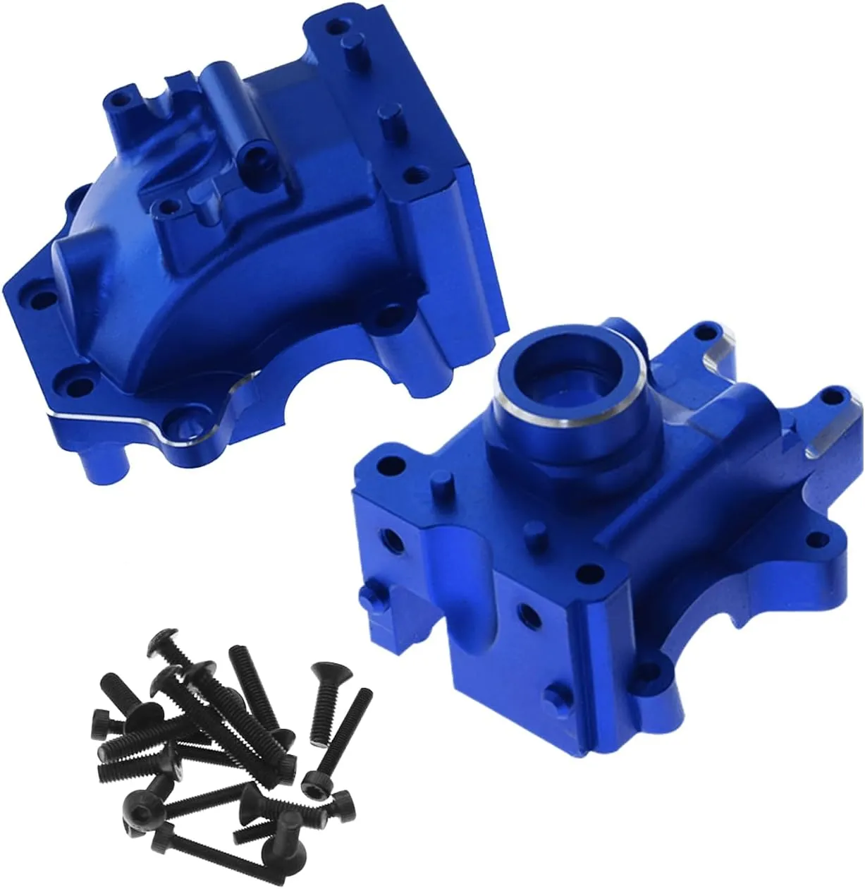 Gear Box Upgrades Part for 1/8 Sledge 4WD,Aluminum Front Rear Universal Gear Box Housing, RC Gearbox Hops up for Sledge Monster Truck RC Car #95076-4,Replace #9529, Navy Blue（1 Set