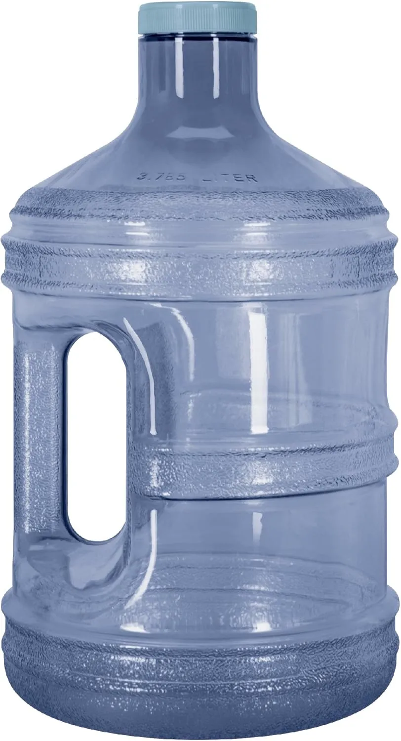 Geo Sports Bottles 1 Gallon BPA Free Reusable Leakproof Sports Water Bottle Jug with Handle Includes 48mm Lid (Dark Blue)