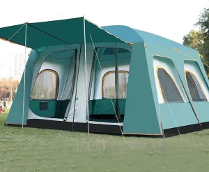 GeRRiT Large Tent Camping Tent 8-12 People, Waterproof Windproof Family Tent with Top Rainfly, Outdoor Camping Tent, Double Layer Tent - Ultra Large Dome Tent with Screen Room