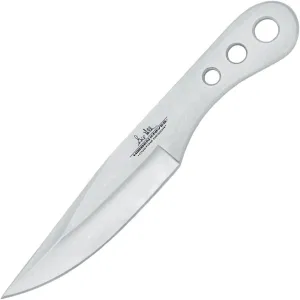 Gil Hibben Professional Throwing Knife Set – Three Piece Set, One Piece Stainless Steel Construction, Genuine Leather Sheath – Perfect Set for Beginner Knife Throwers - 6 1/8” Overall Each
