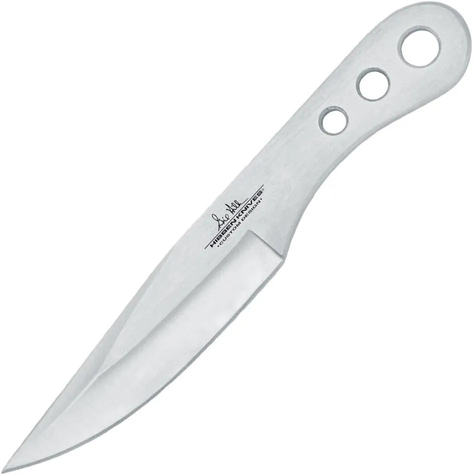 Gil Hibben Professional Throwing Knife Set – Three Piece Set, One Piece Stainless Steel Construction, Genuine Leather Sheath – Perfect Set for Beginner Knife Throwers - 6 1/8” Overall Each