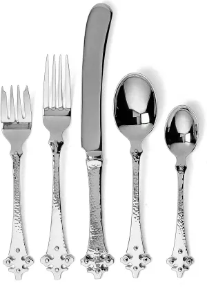 Ginkgo International Celtic 5-Piece Stainless Steel Flatware Place Setting, Service for 1,Silver