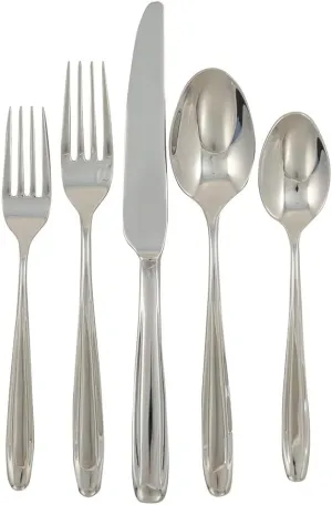 Ginkgo International Madison, Silverware Service for 6 Stainless Steel Flatware, 30-piece set, Silver