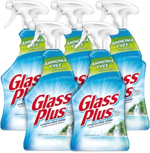 Glass Plus Glass Cleaner, 32 fl oz Bottle, Multi-Surface Glass Cleaner (Pack of 5)