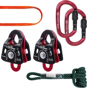 GM CLIMBING Hardware Kit for 5:1 Mechanical Advantage Pulley Hauling Dragging System Block and Tackle