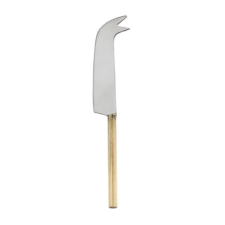 Gold Ribbed Handle Cheese Knife