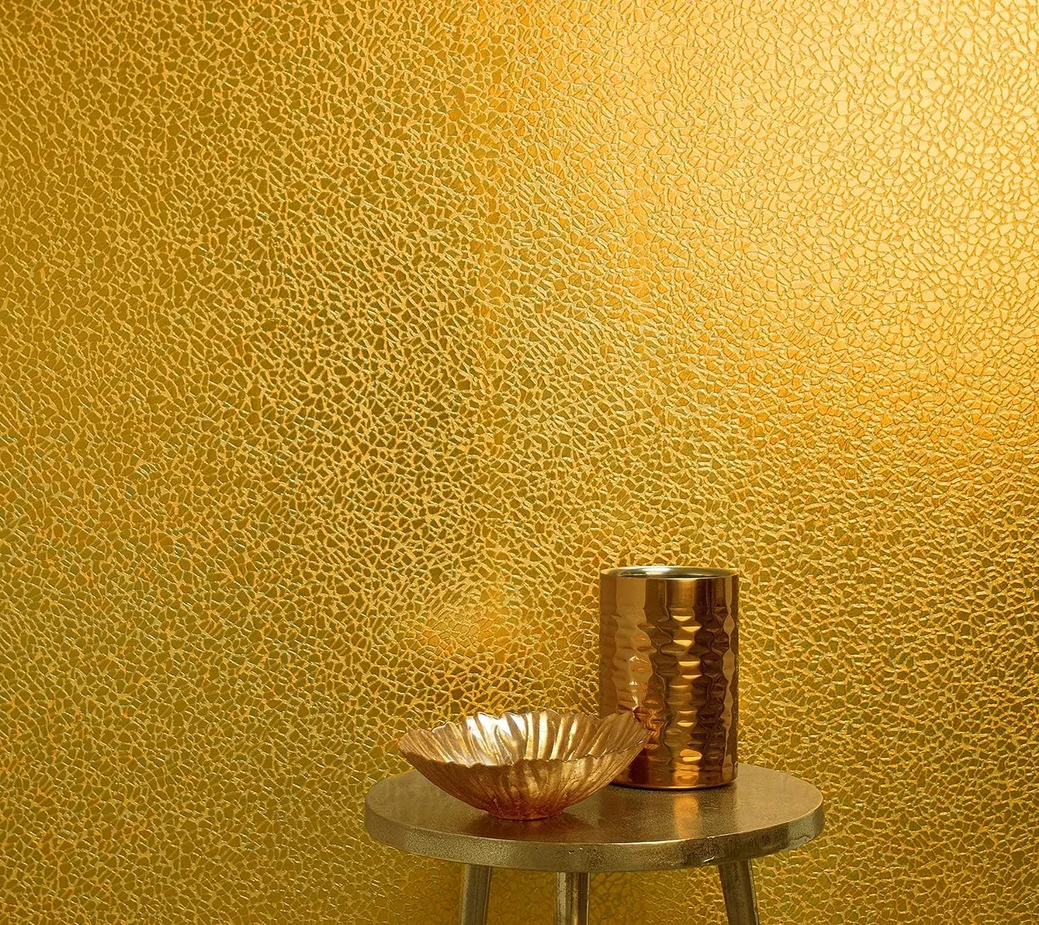 Gold Texture Contact Paper Peel and Stick Wallpaper Kitchen Self Adhesive Wallpaper Aluminum Foil Oil Proof Waterproof Removable Wall Paper for Countertop Cabinet Drawer 16"x197"