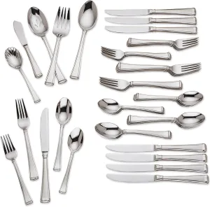 Gorham Column 45-Piece Flatware Set, 6.70 LB, Stainless