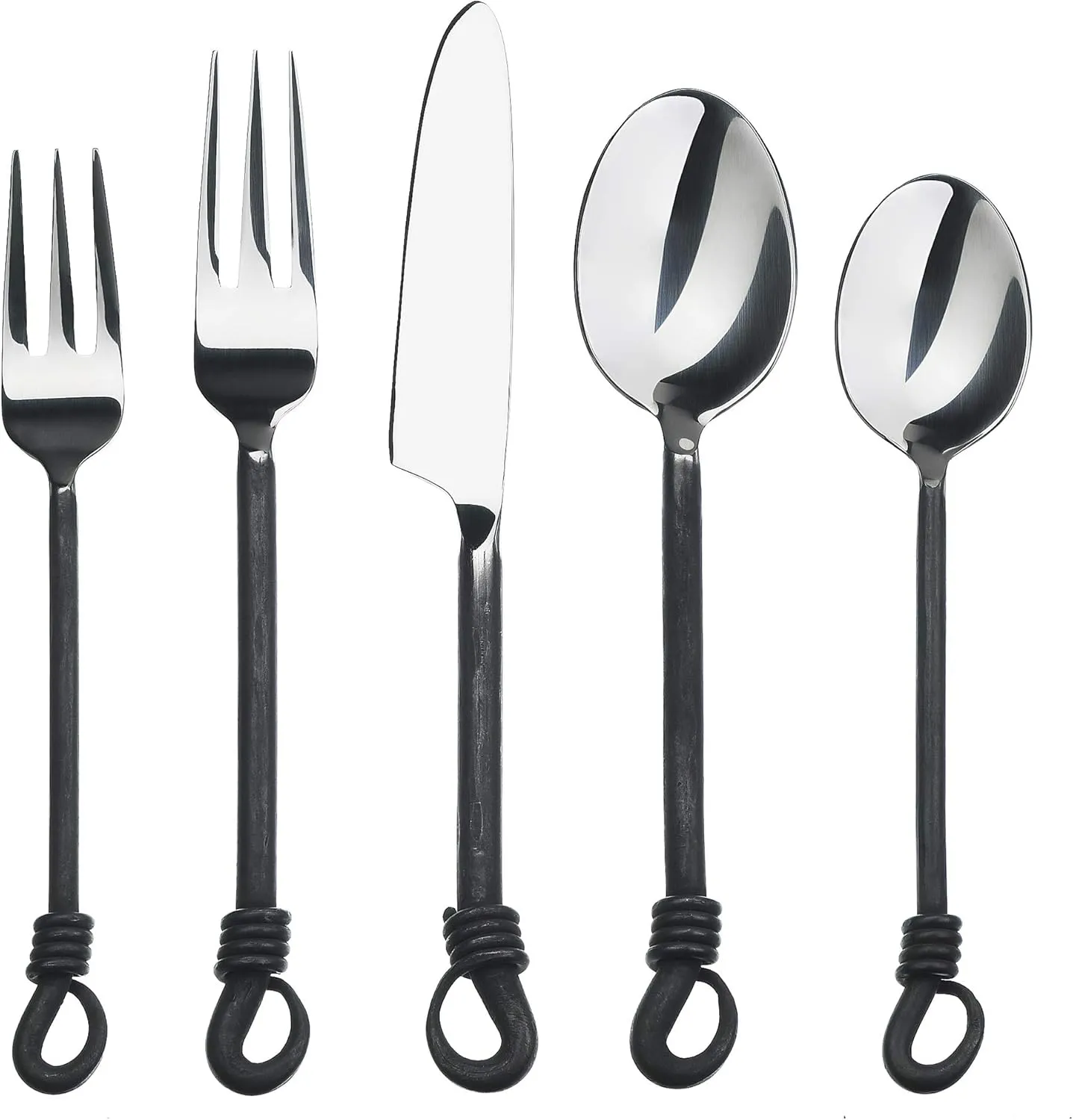 Gourmet Settings Twist and Shout 20-Piece Stainless Steel Flatware Set, Service for 4
