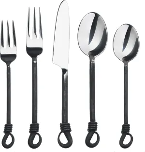Gourmet Settings Twist and Shout 20-Piece Stainless Steel Flatware Set, Service for 4