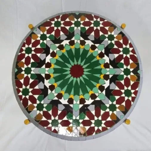 Green and Red Zellige Table