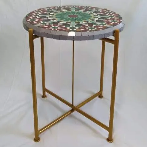 Green and Red Zellige Table