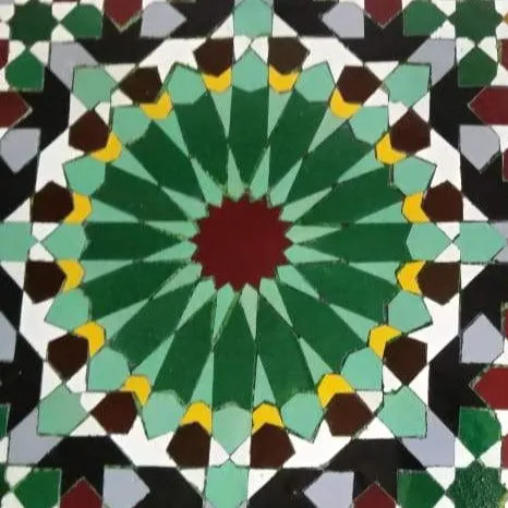 Green and Red Zellige Table