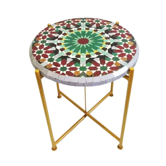 Green and Red Zellige Table