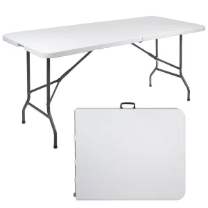 GreenBlue GB370 Folding Catering Garden Patio Terrace Balcony Table Suitcase Table, 180x75x74cm, HDPE, max. 150kg