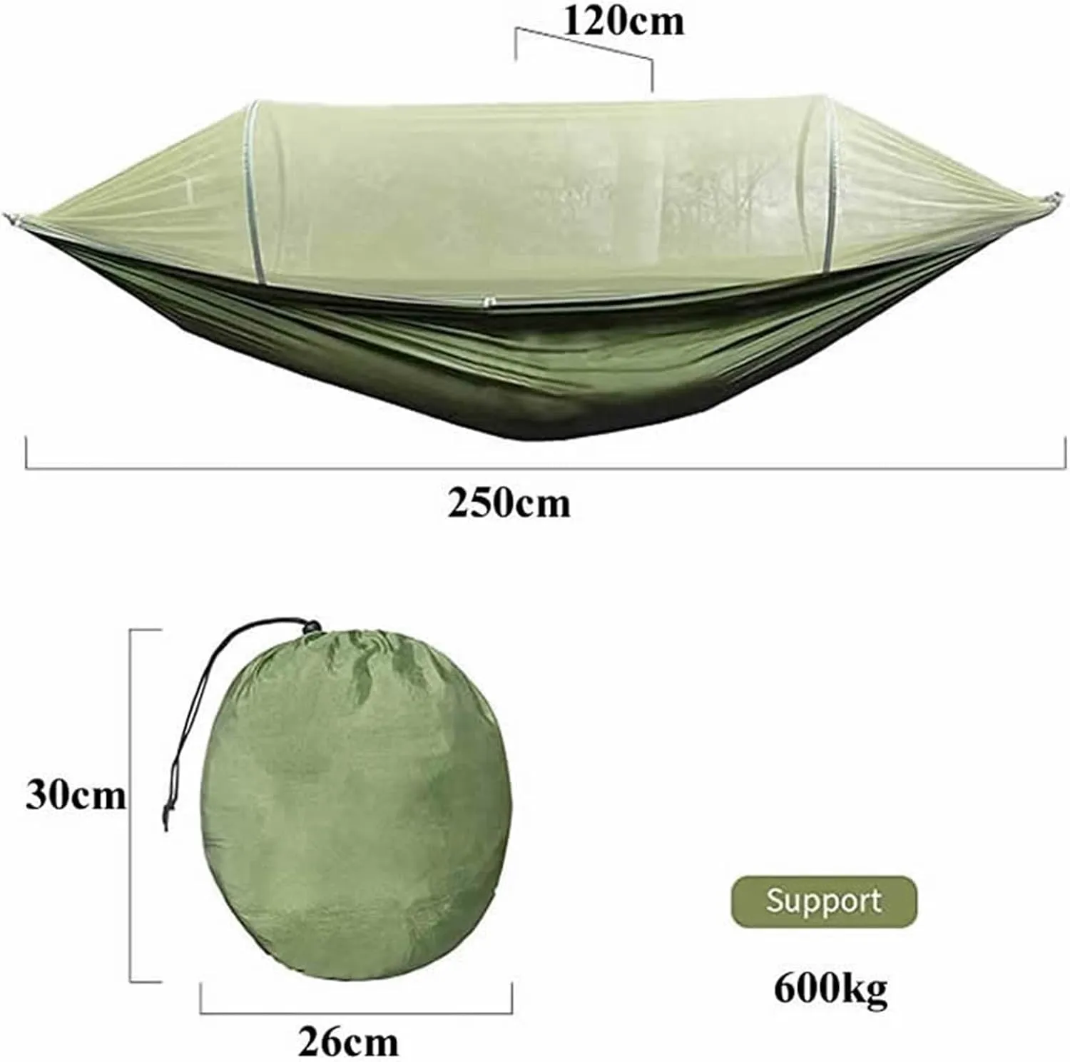 Hammock Camping Hammock Portable Pop-up Hammock with Mosquito Net Parachute Nylon Fabric 2 Person Sleeping Swing for Outdoor Furniture for Outdoor Camping and Picnic