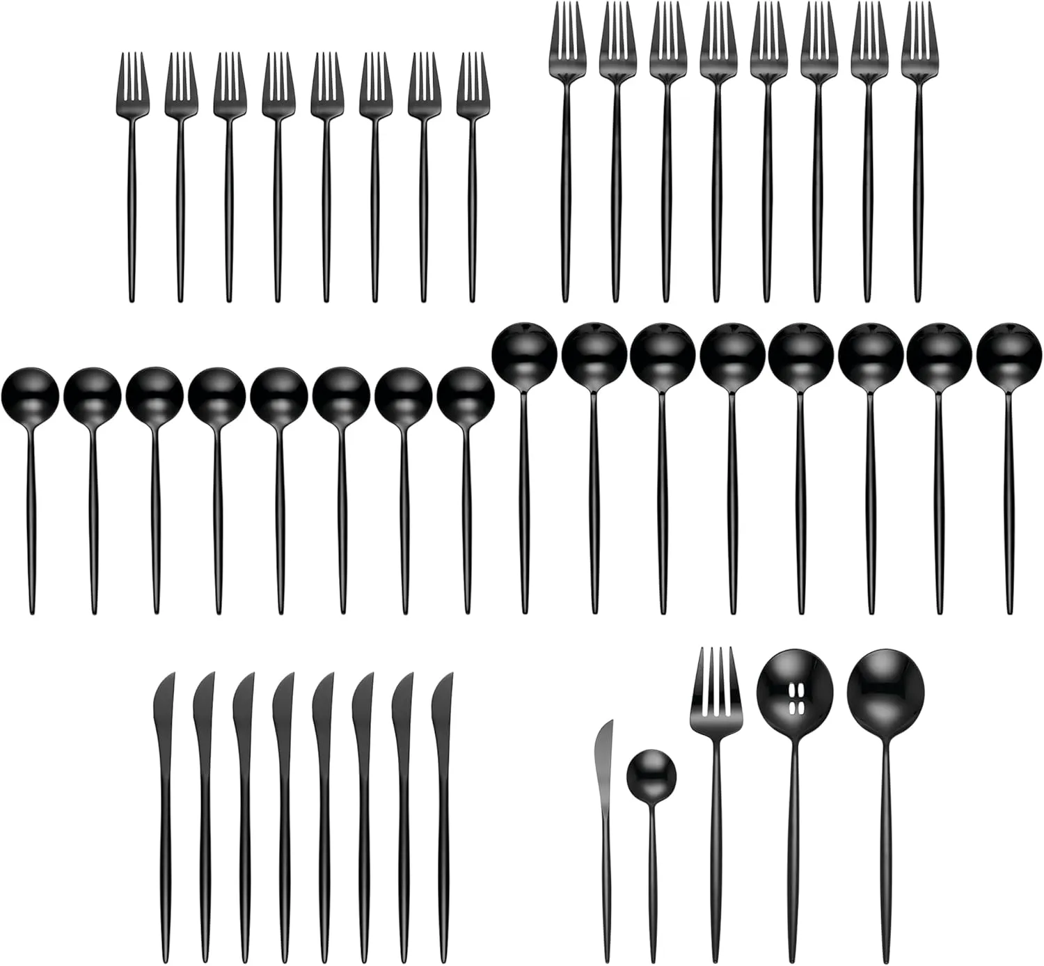 Hampton Forge 894757 Skandia Zephyr Black 45 Piece Flatware Set