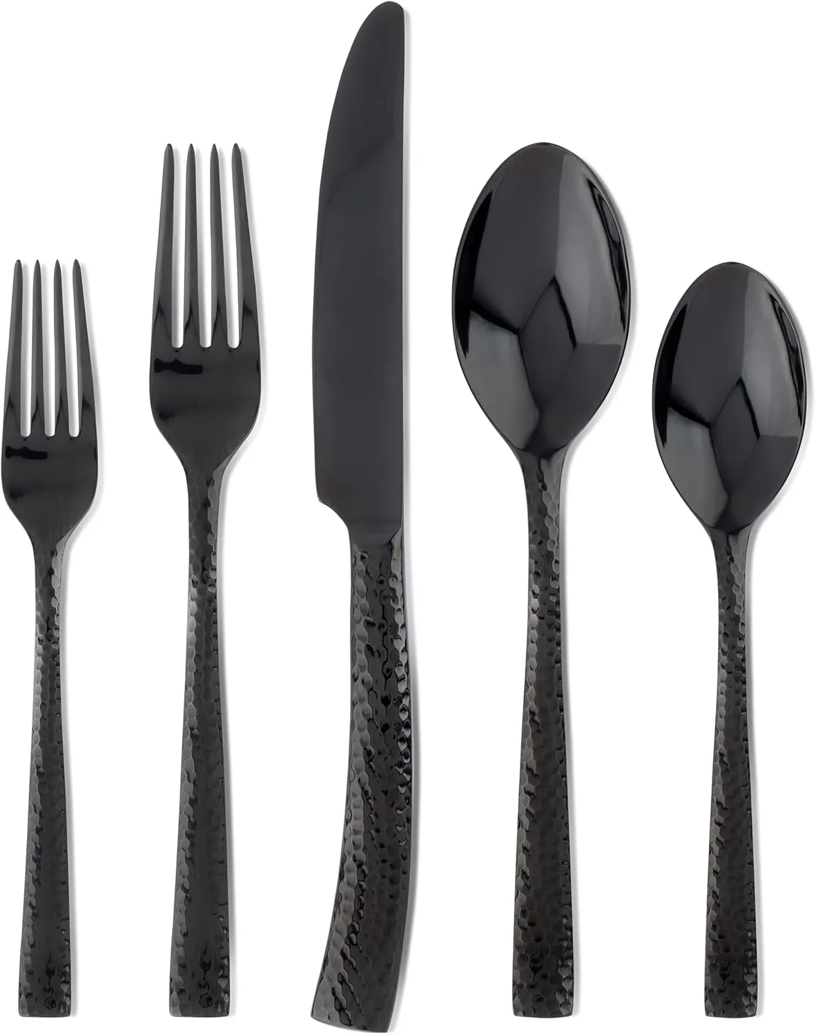 Hampton Forge Paris Hammered , Stainless Steel, 20-Piece Flatware Set, Gunmetal