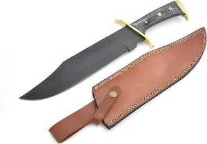 Handmade Western Outlaw Hunting Camping Bowie Knife (Black)