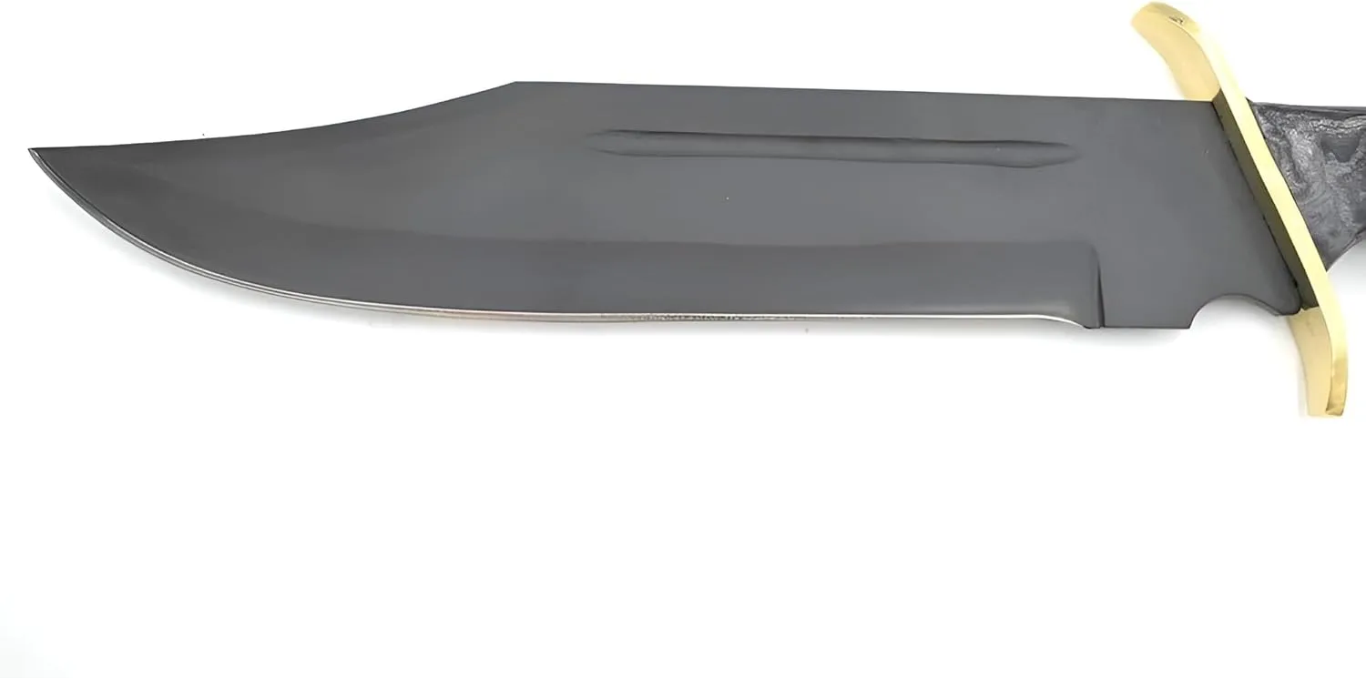 Handmade Western Outlaw Hunting Camping Bowie Knife (Black)