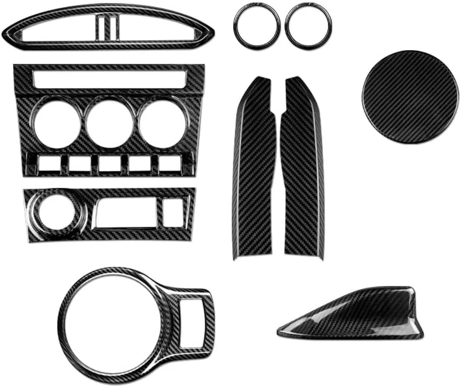 Hard Real Carbon Fiber Compatible for Subaru BRZ Compatible for Toyota 86 2013-2020 Accessories Interior Trim Car Central Control Decoration Cover Sticker(Rose Red)