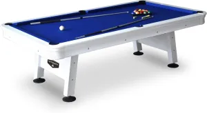 Hathaway Alpine 8-ft Outdoor Pool Table with Aluminum Frame and Waterproof, UV-Resistant Felt - Includes Accessories, White