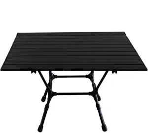 Height-Adjustable Folding Camping Table Aluminum with Carry Bag Portable Side Table for Fishing Beach Picnic