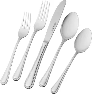 HENCKELS Alcea Flatware Set, 20-Piece, Silver