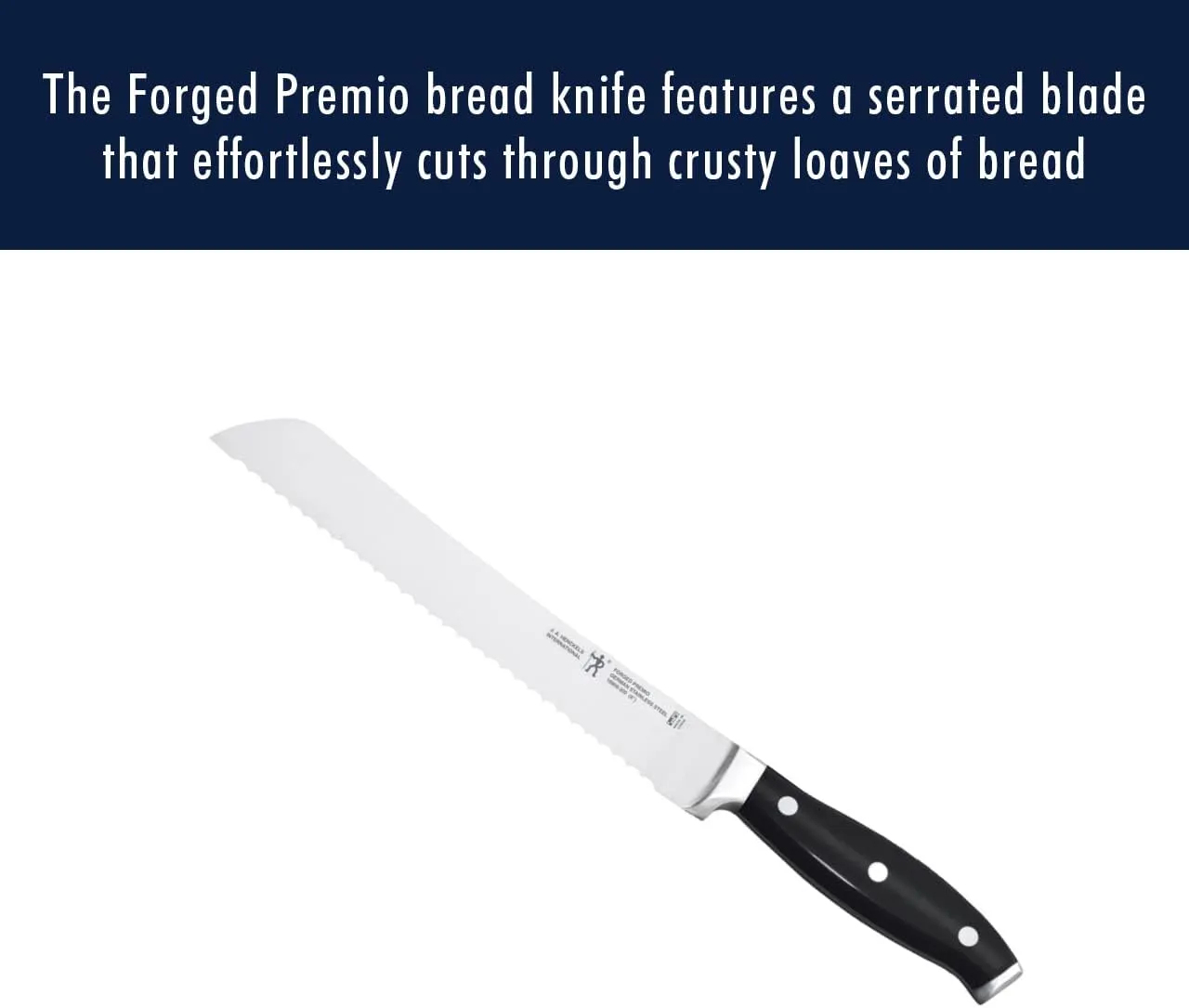 HENCKELS Forged Premio Bread Knife, 8-inch, Stainless Steel