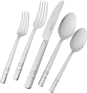 Henckels Madison Square 65-piece Flatware Set,18/10 Stainless Steel, Silver