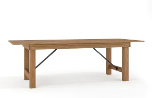 Hercules Series 8' X 40" Rustic Solid Pine Folding Dining Table, Rectangular Antique Farmhouse Dining and Event Extension Table