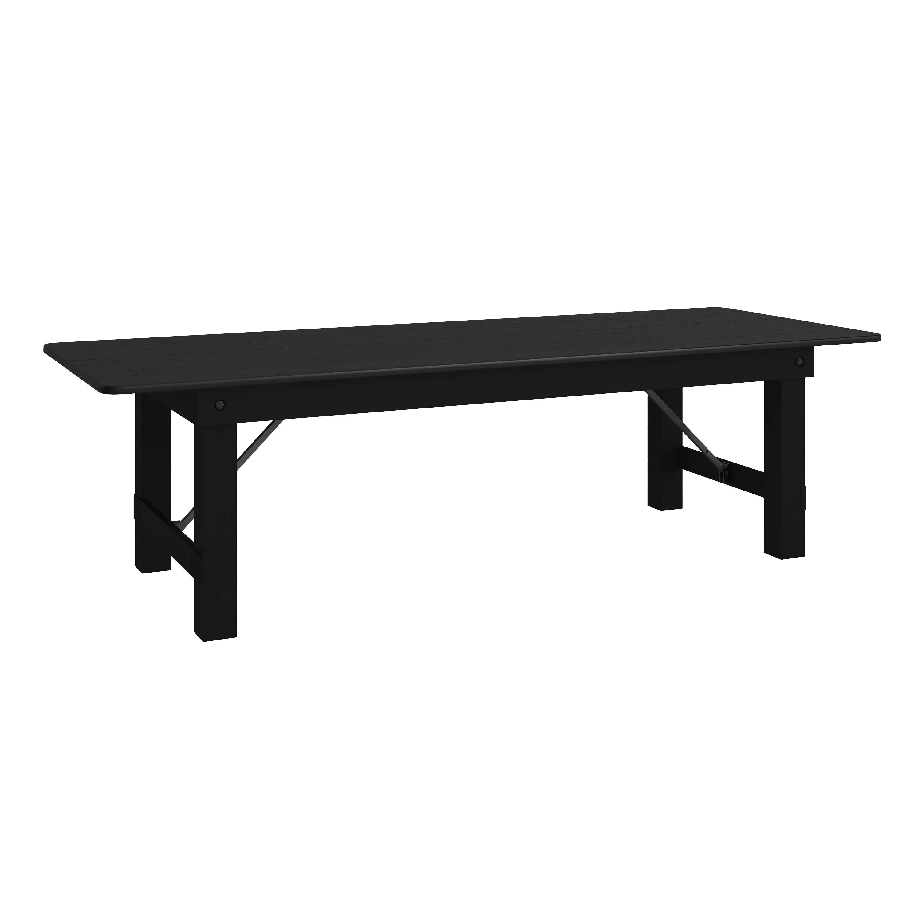 HERCULES Series 9' x 40" Rectangular Solid Pine Folding Farm Table