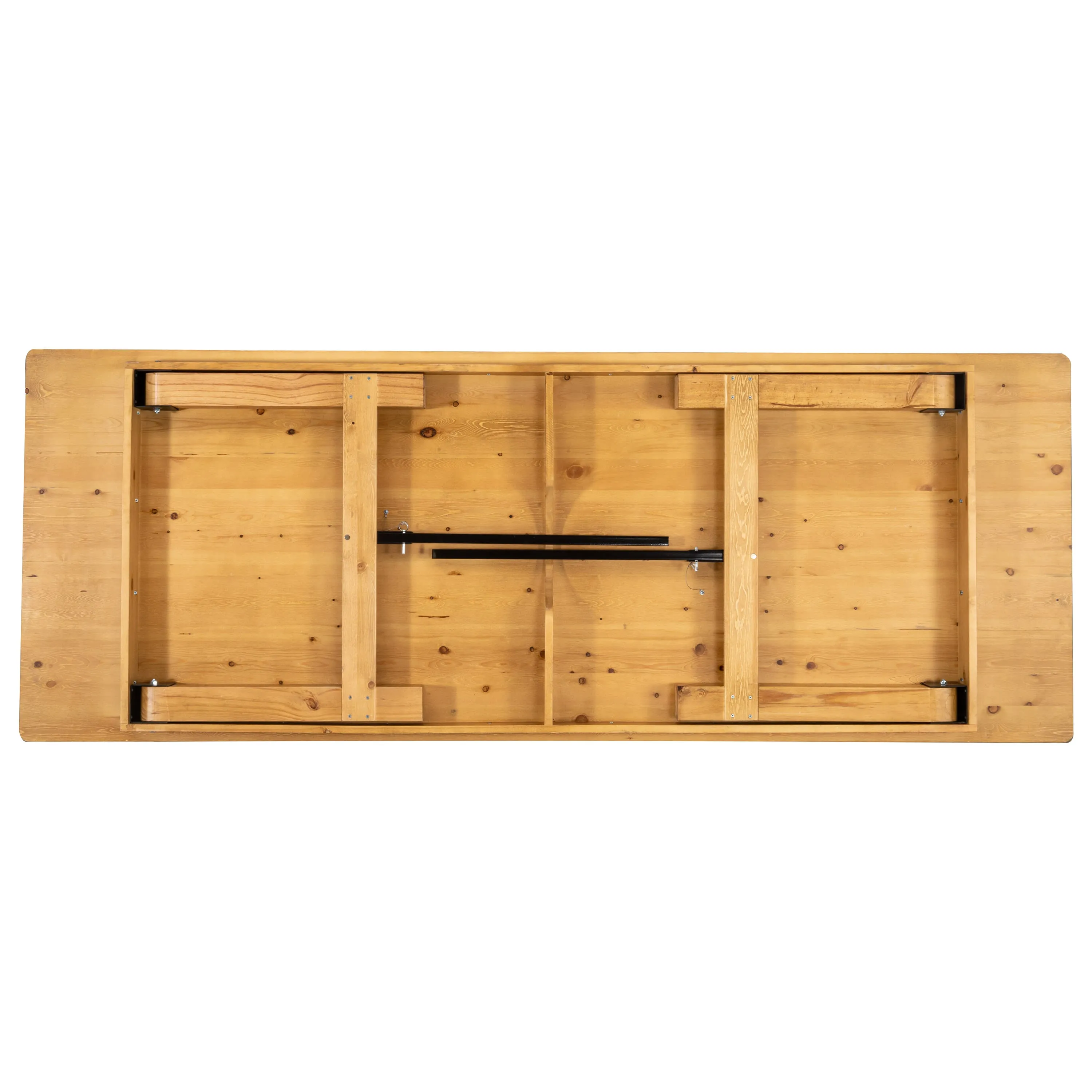 HERCULES Series 9' x 40" Rectangular Solid Pine Folding Farm Table