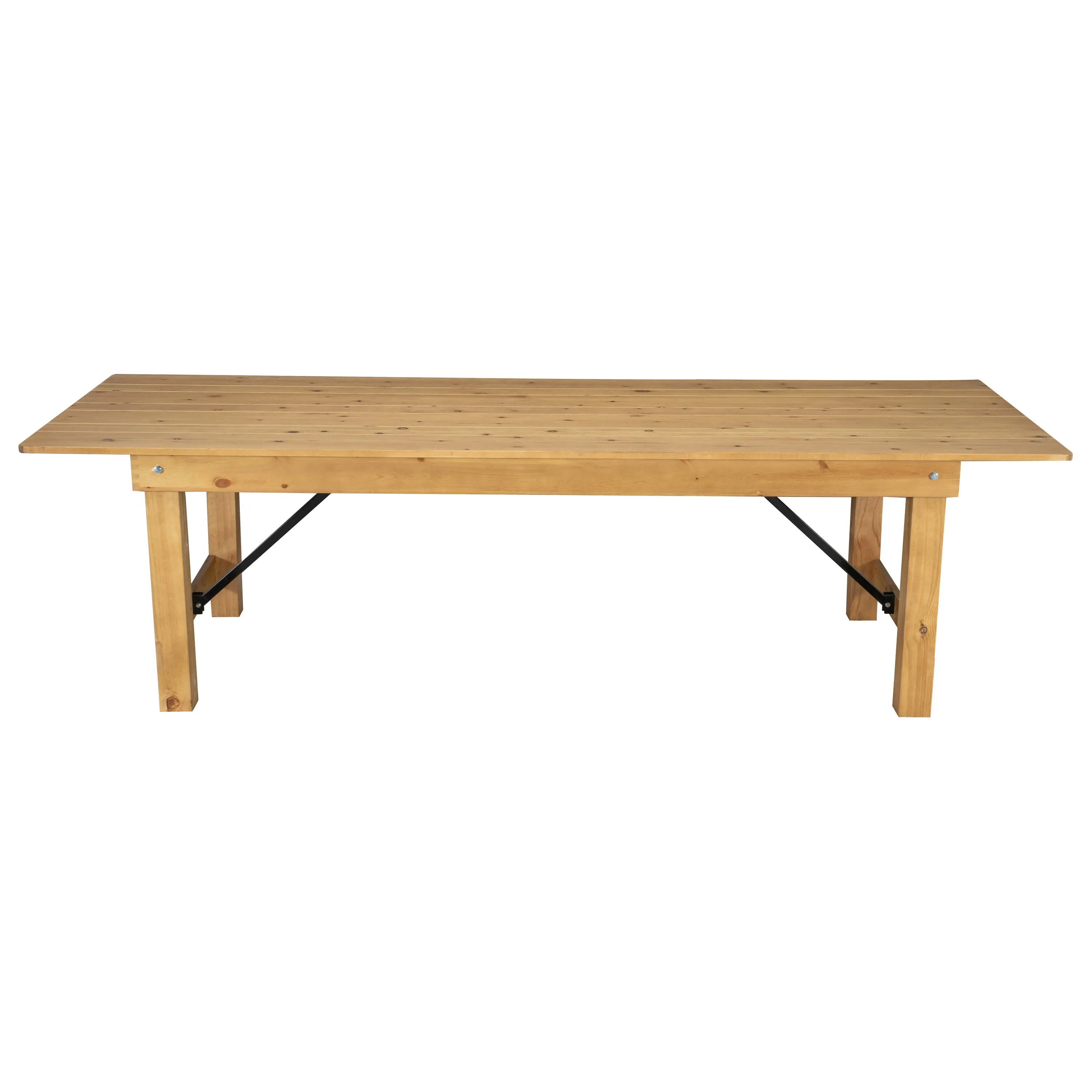 HERCULES Series 9' x 40" Rectangular Solid Pine Folding Farm Table