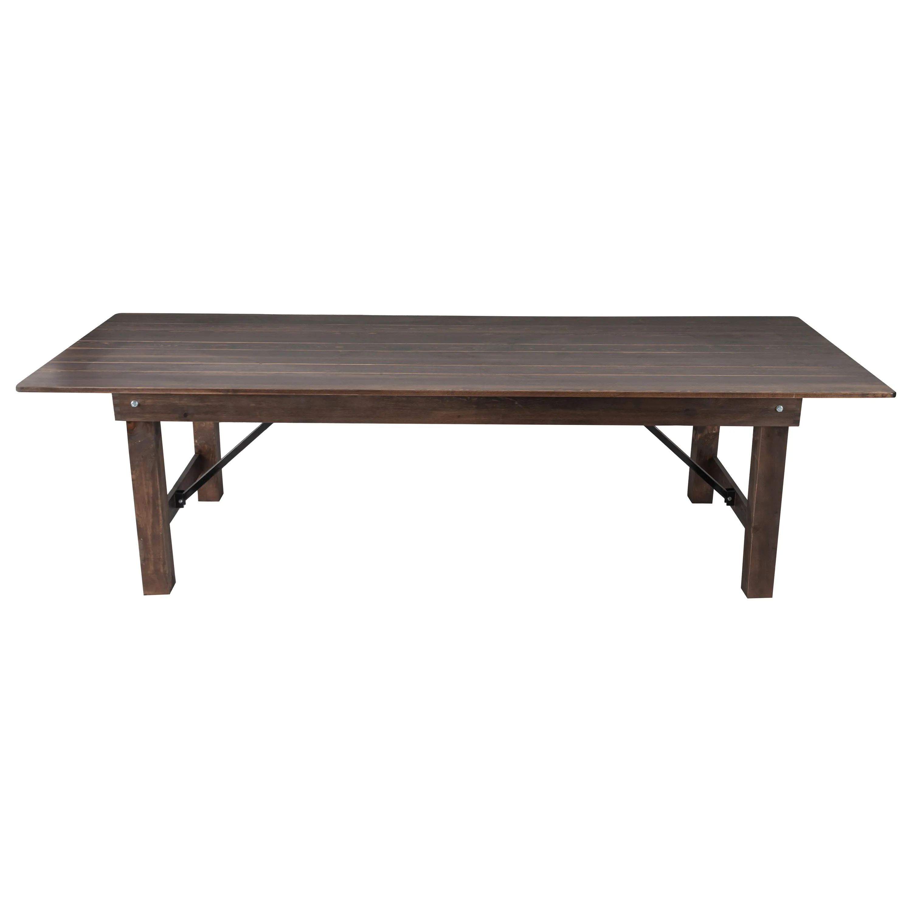 HERCULES Series 9' x 40" Rectangular Solid Pine Folding Farm Table
