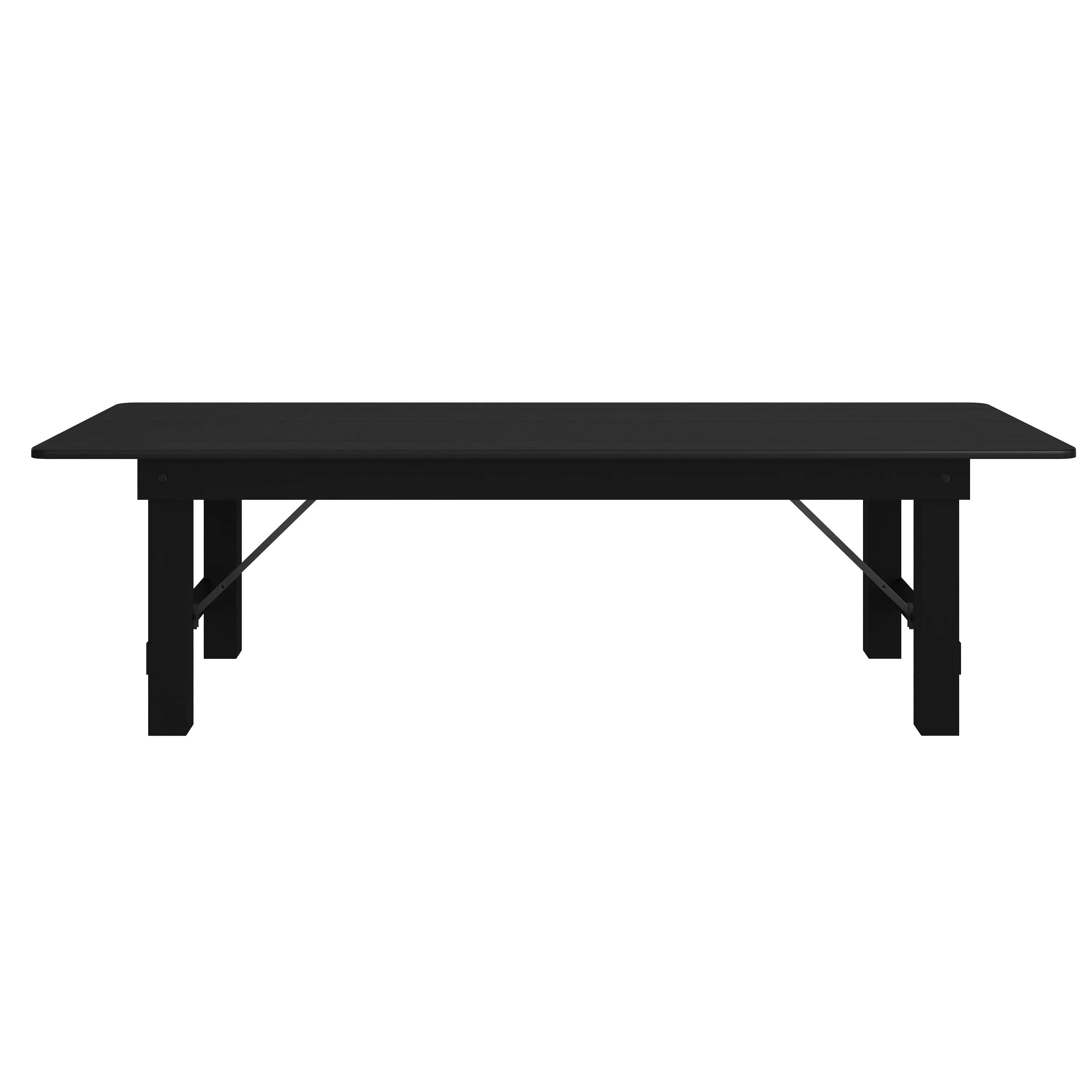 HERCULES Series 9' x 40" Rectangular Solid Pine Folding Farm Table