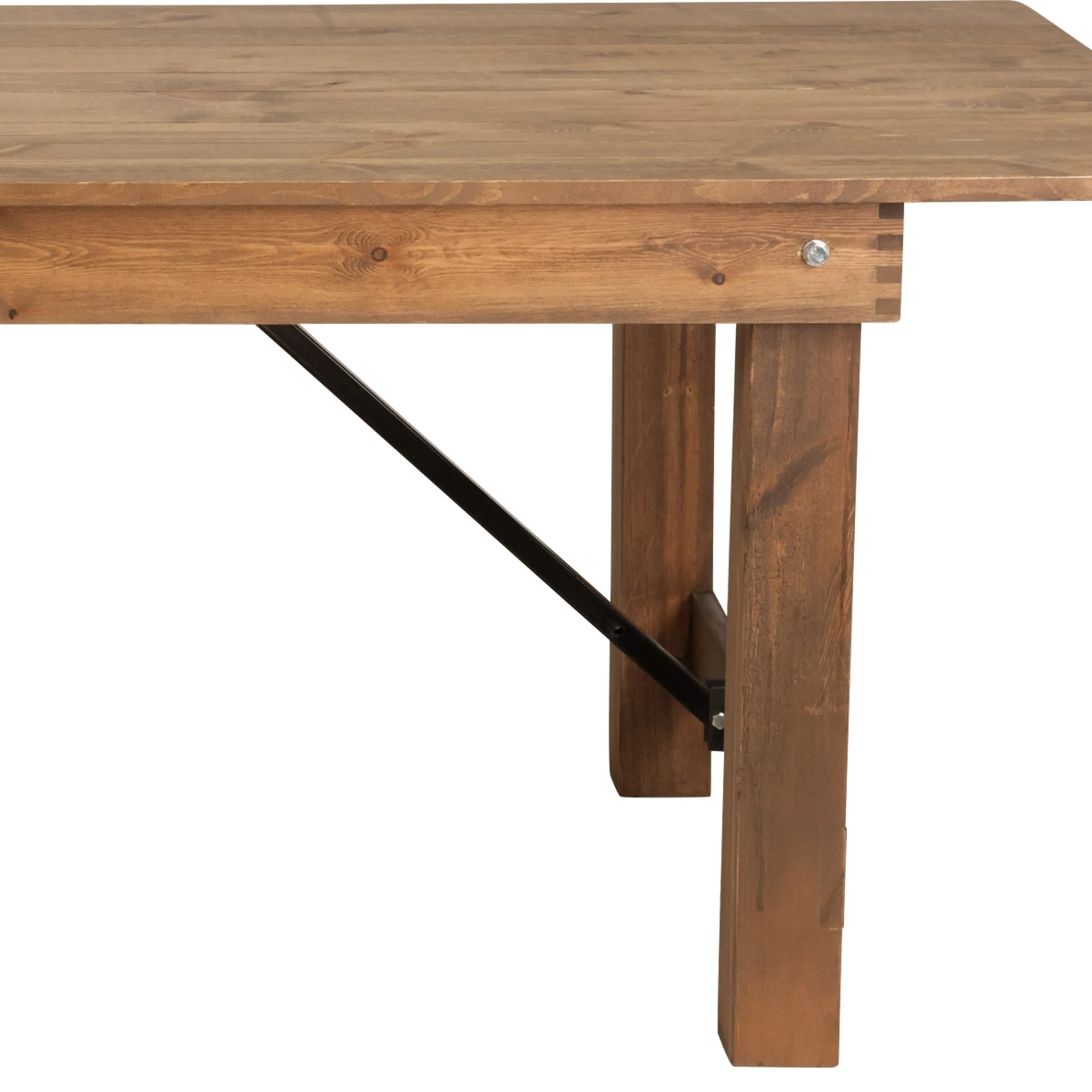 HERCULES Series 9' x 40" Rectangular Solid Pine Folding Farm Table