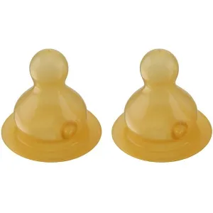 Hevea Glass Baby Bottle Natural Rubber Teats - Slow Flow 2pk