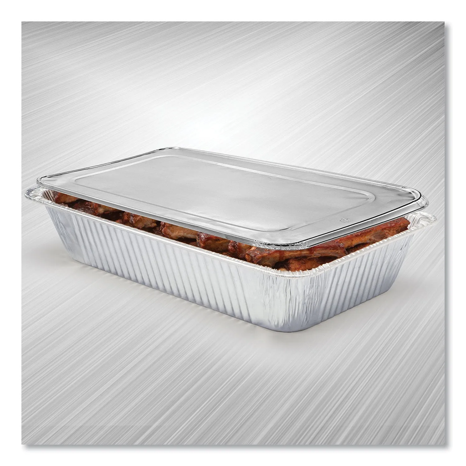HFA® Steam Table Pan Lids, Full Curl Edge, Fits Full-Size Pan, 0.62" Deep, 12.87 x 20.81, 50/Carton